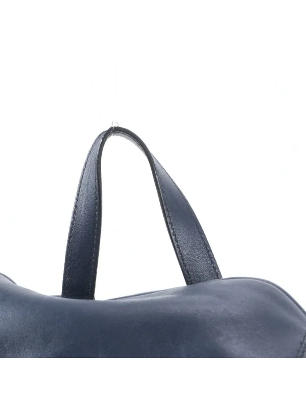 Prada Leather Backpack Shoulder Bag Navy